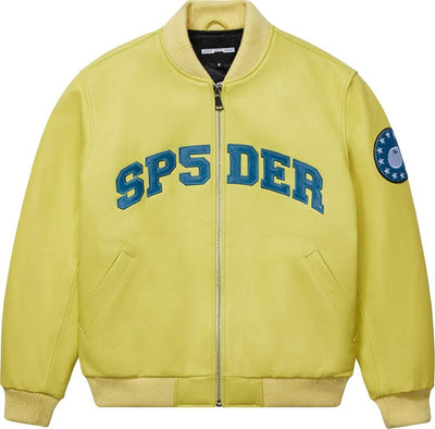 Sp5der Leather Jacket Yellow